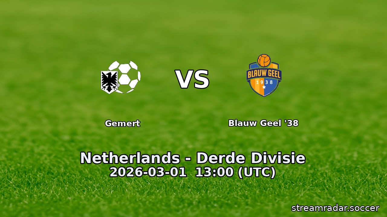 Gemert vs Blauw Geel '38