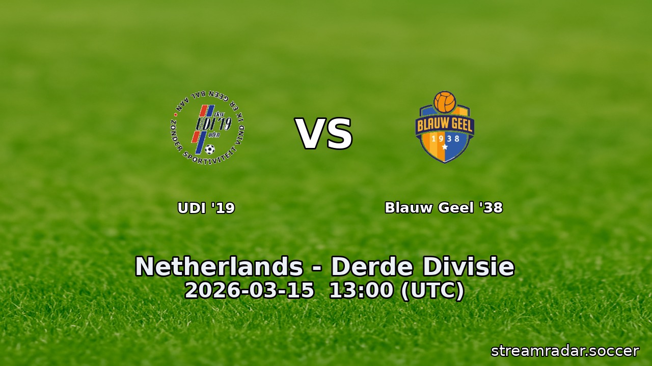 UDI '19 vs Blauw Geel '38