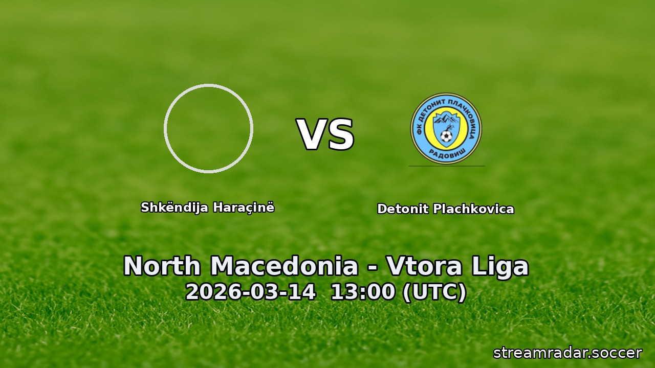 Shkëndija Haraçinë vs Detonit Plachkovica