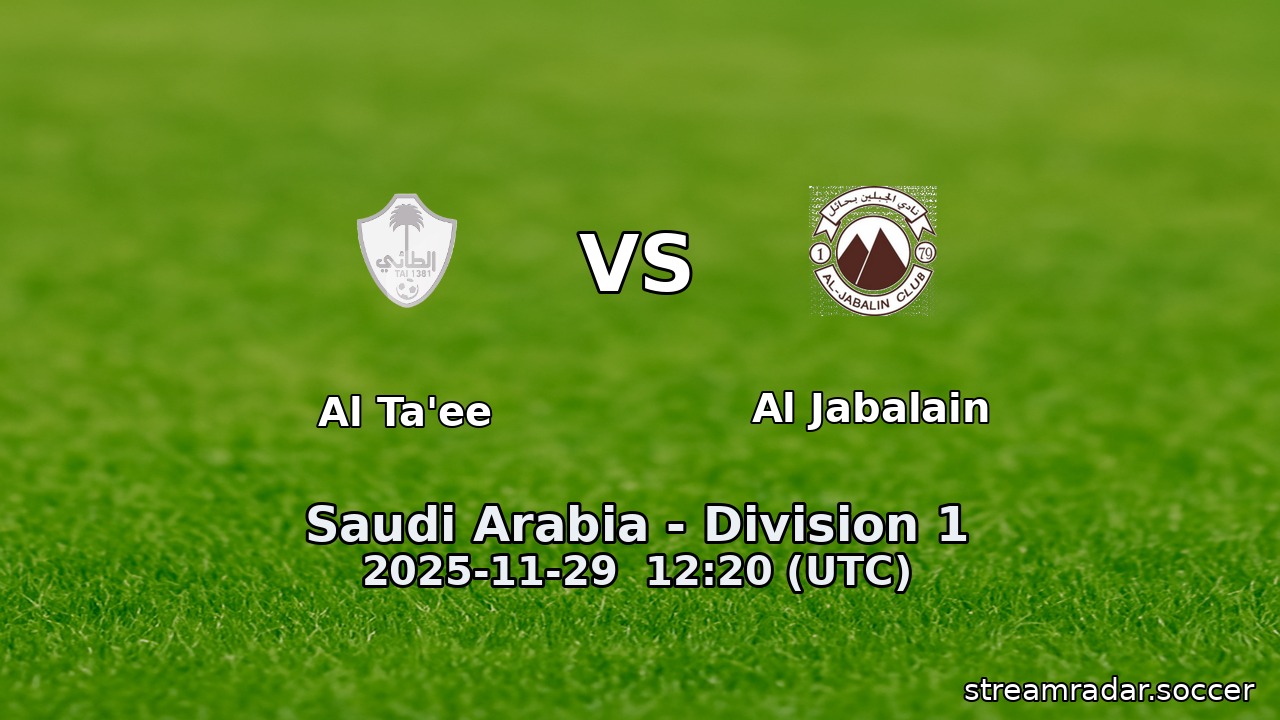 Al Ta'ee vs Al Jabalain