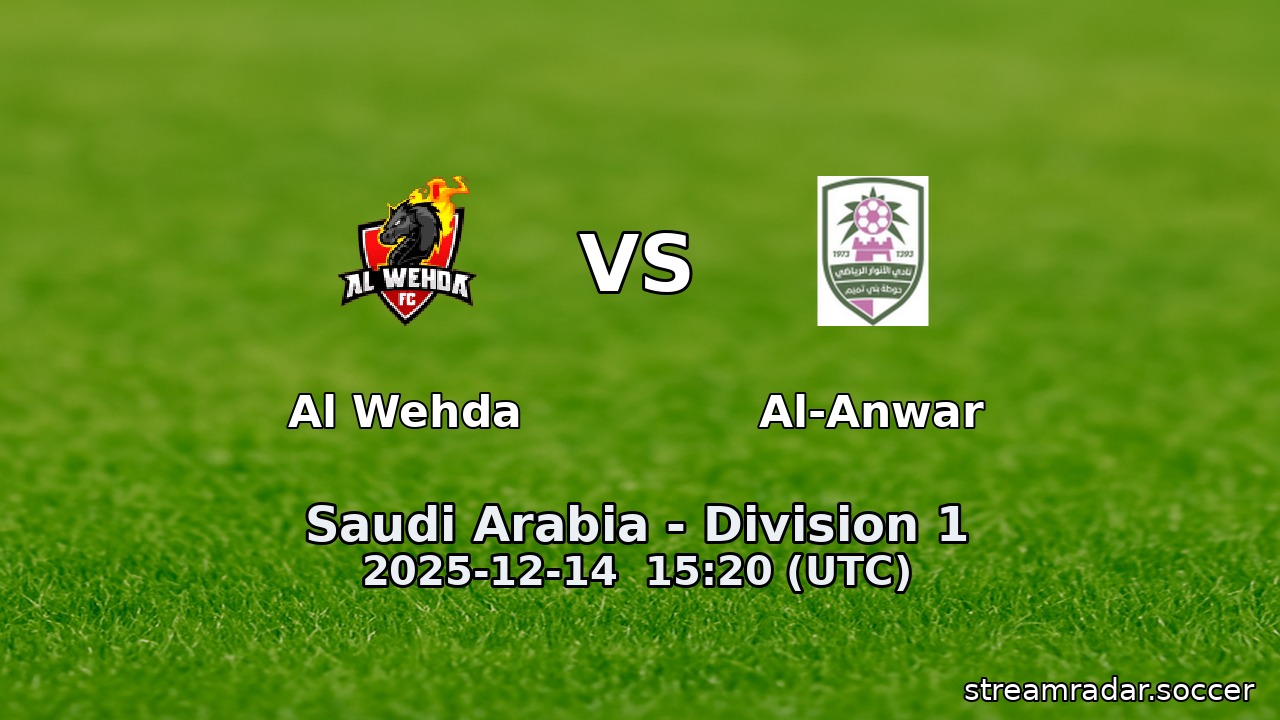 Al Wehda vs Al-Anwar