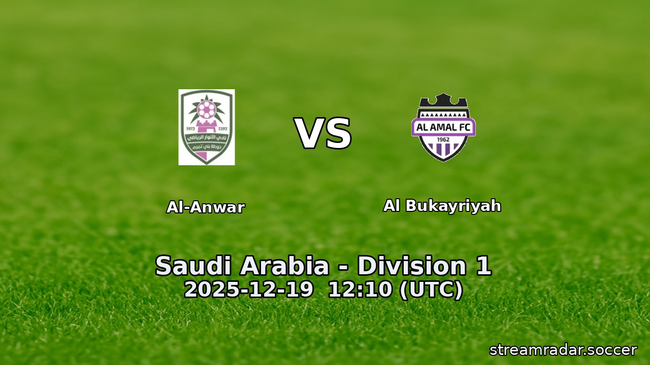 Al-Anwar vs Al Bukayriyah