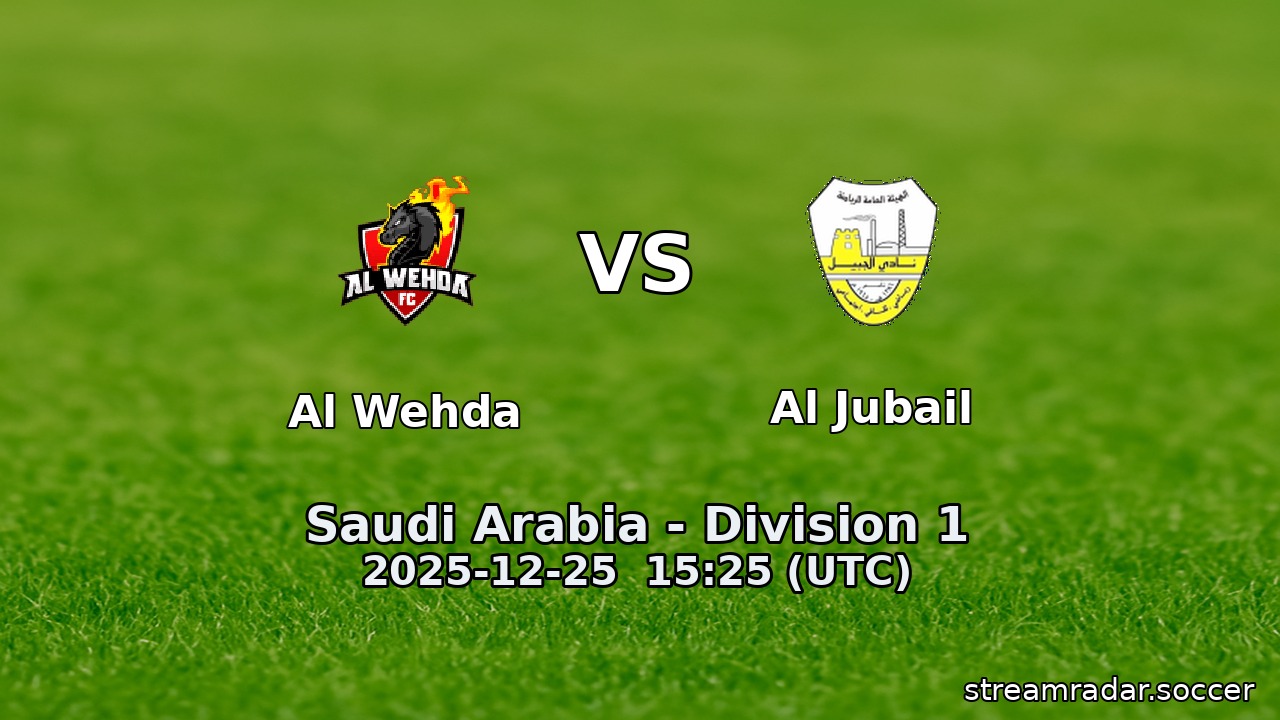 Al Wehda vs Al Jubail