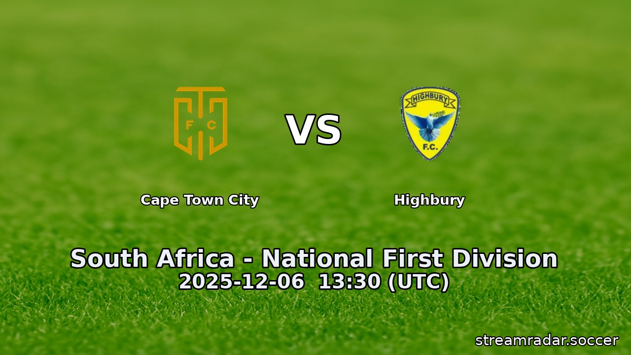 Cape Town City vs Highbury