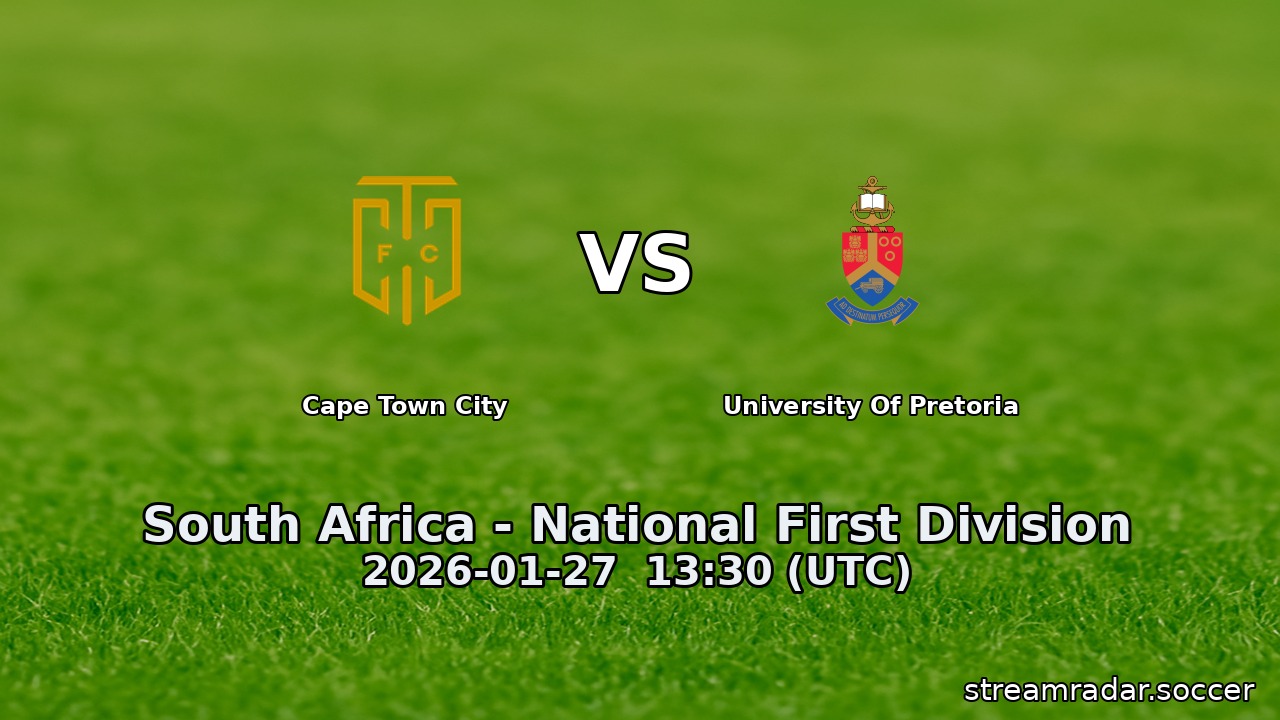 Cape Town City vs University Of Pretoria