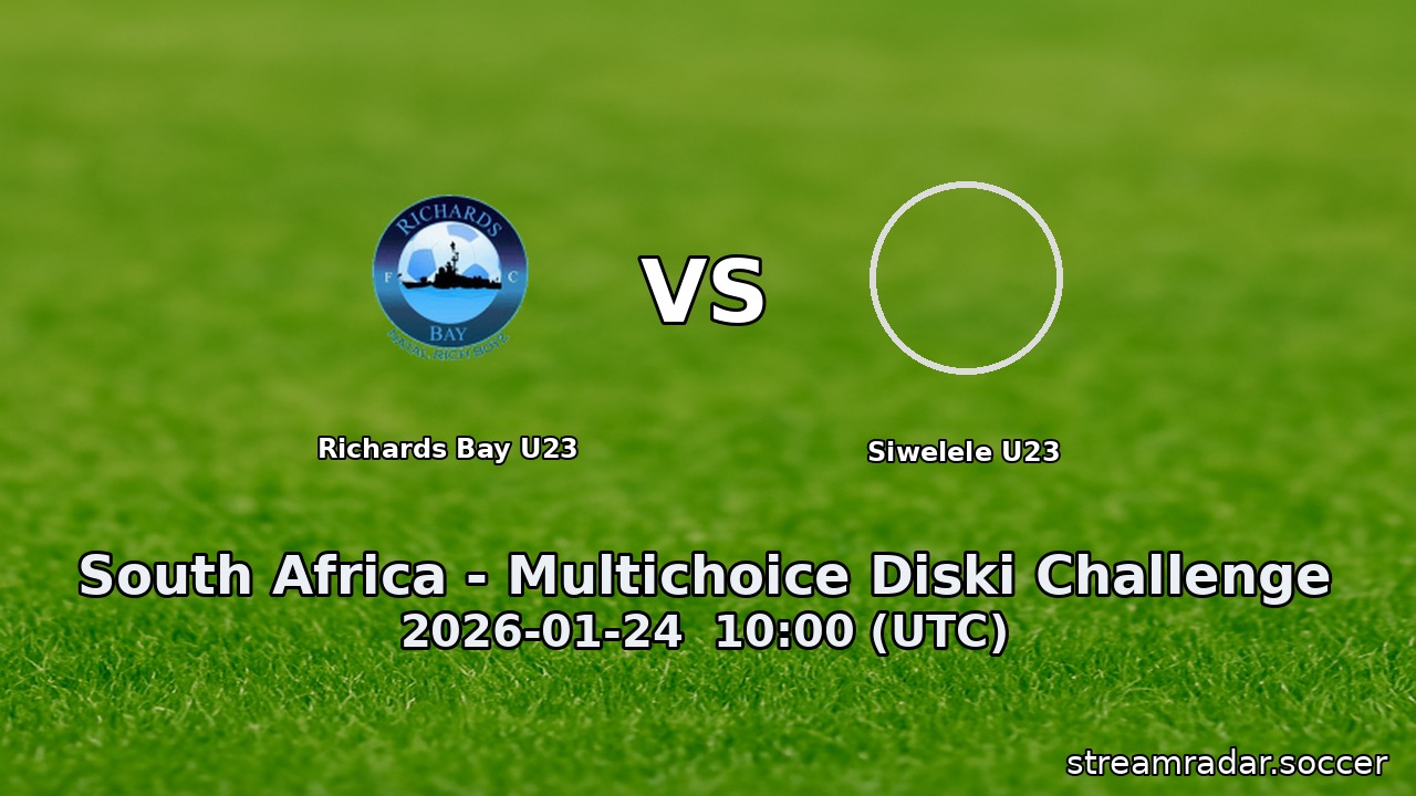 Richards Bay U23 vs Siwelele U23