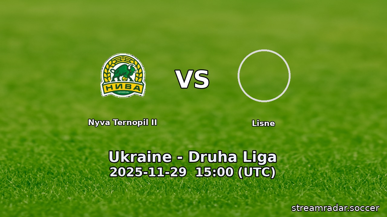 Nyva Ternopil II vs Lisne