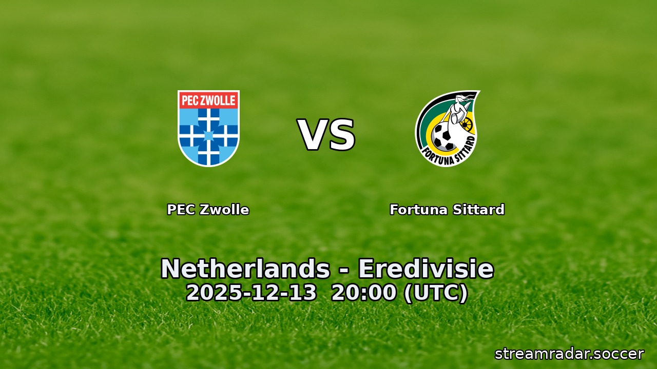 PEC Zwolle vs Fortuna Sittard
