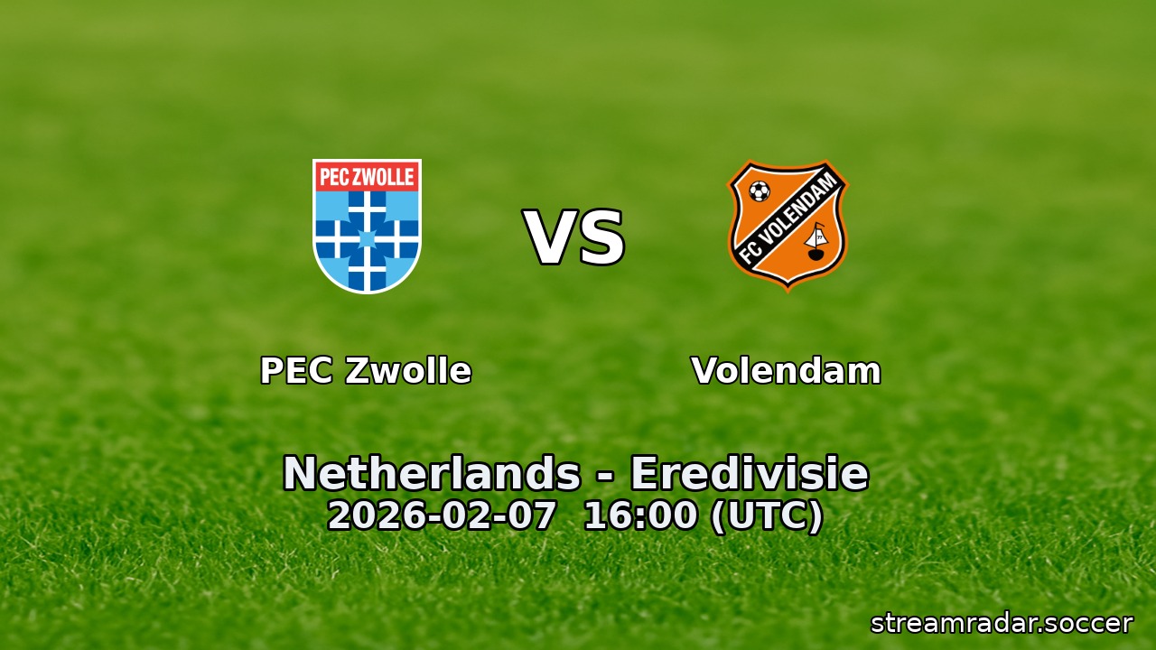 PEC Zwolle vs Volendam