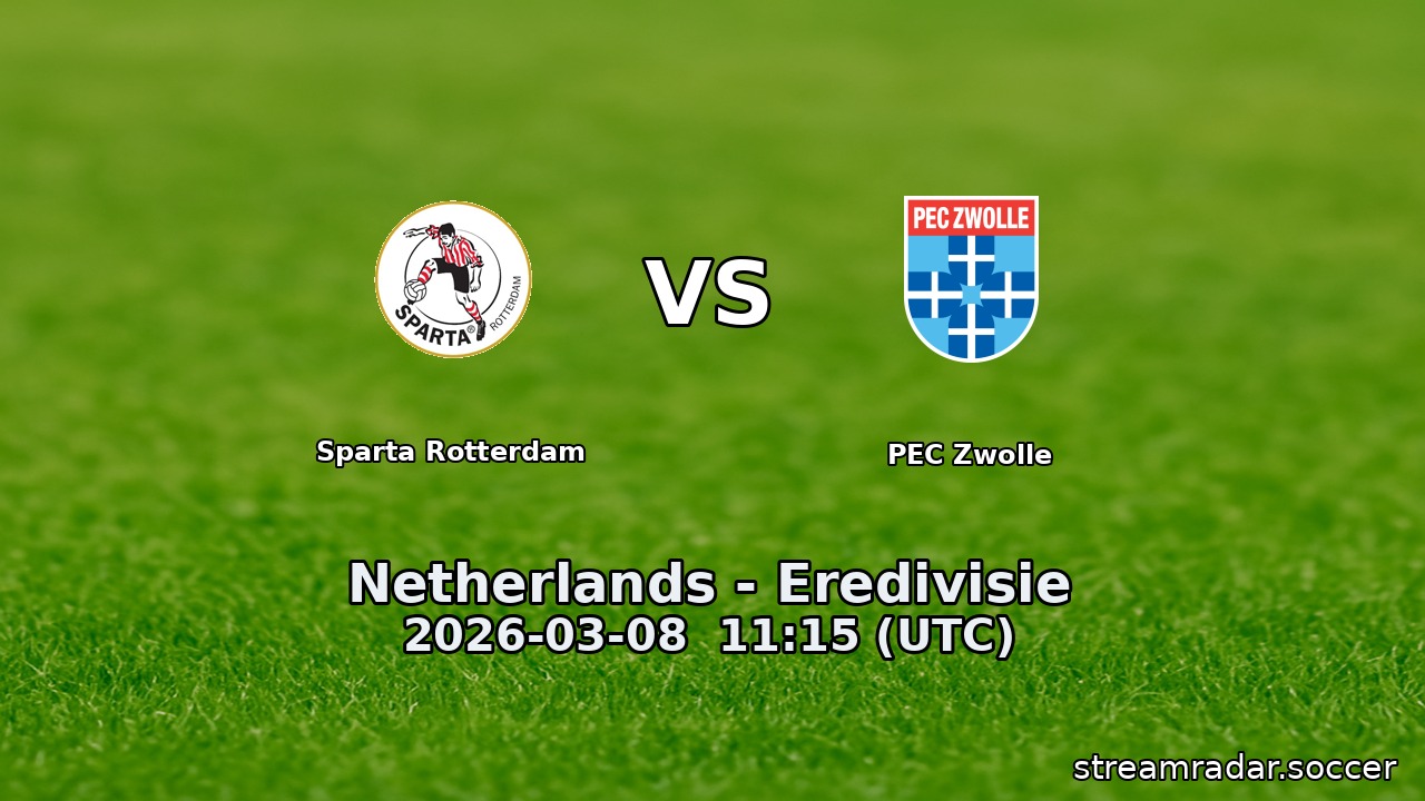 Sparta Rotterdam vs PEC Zwolle