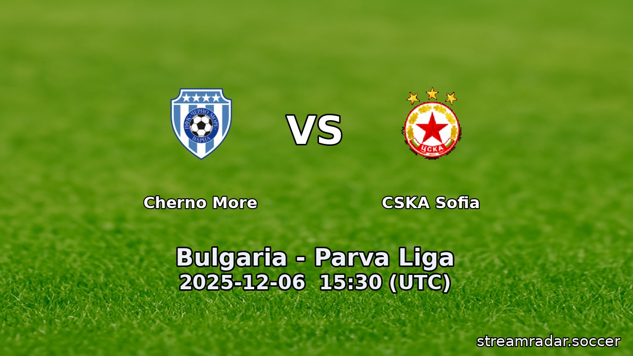 Cherno More vs CSKA Sofia