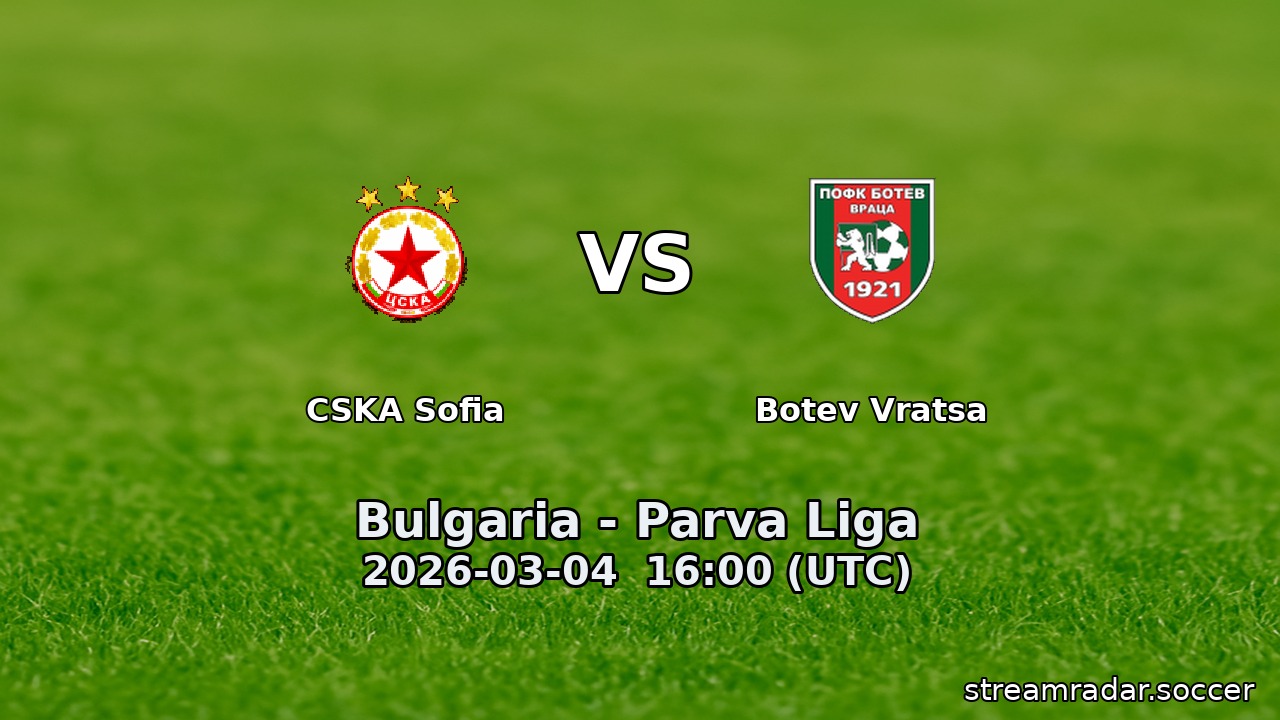 CSKA Sofia vs Botev Vratsa