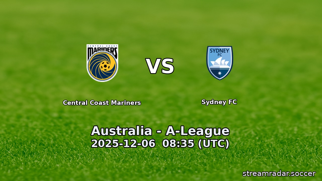 Central Coast Mariners vs Sydney FC