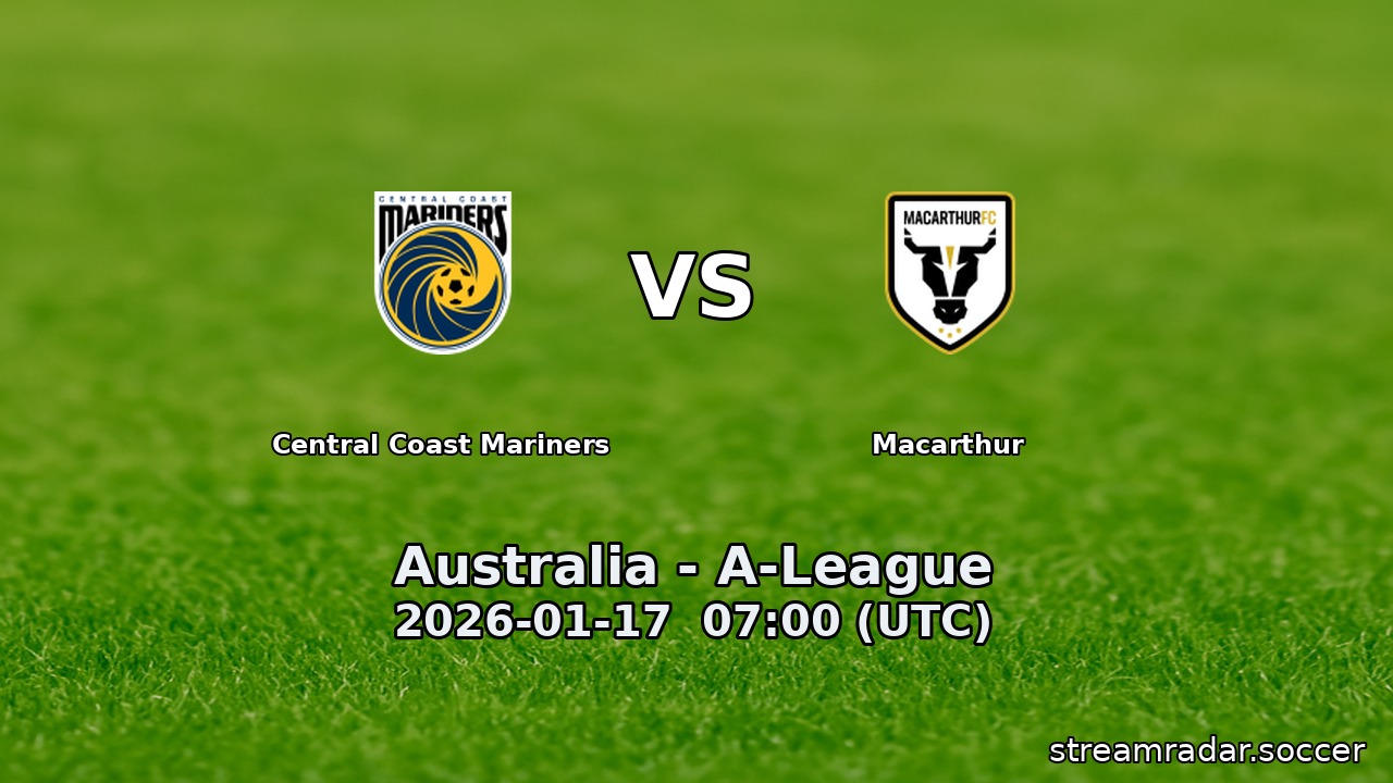 Central Coast Mariners vs Macarthur