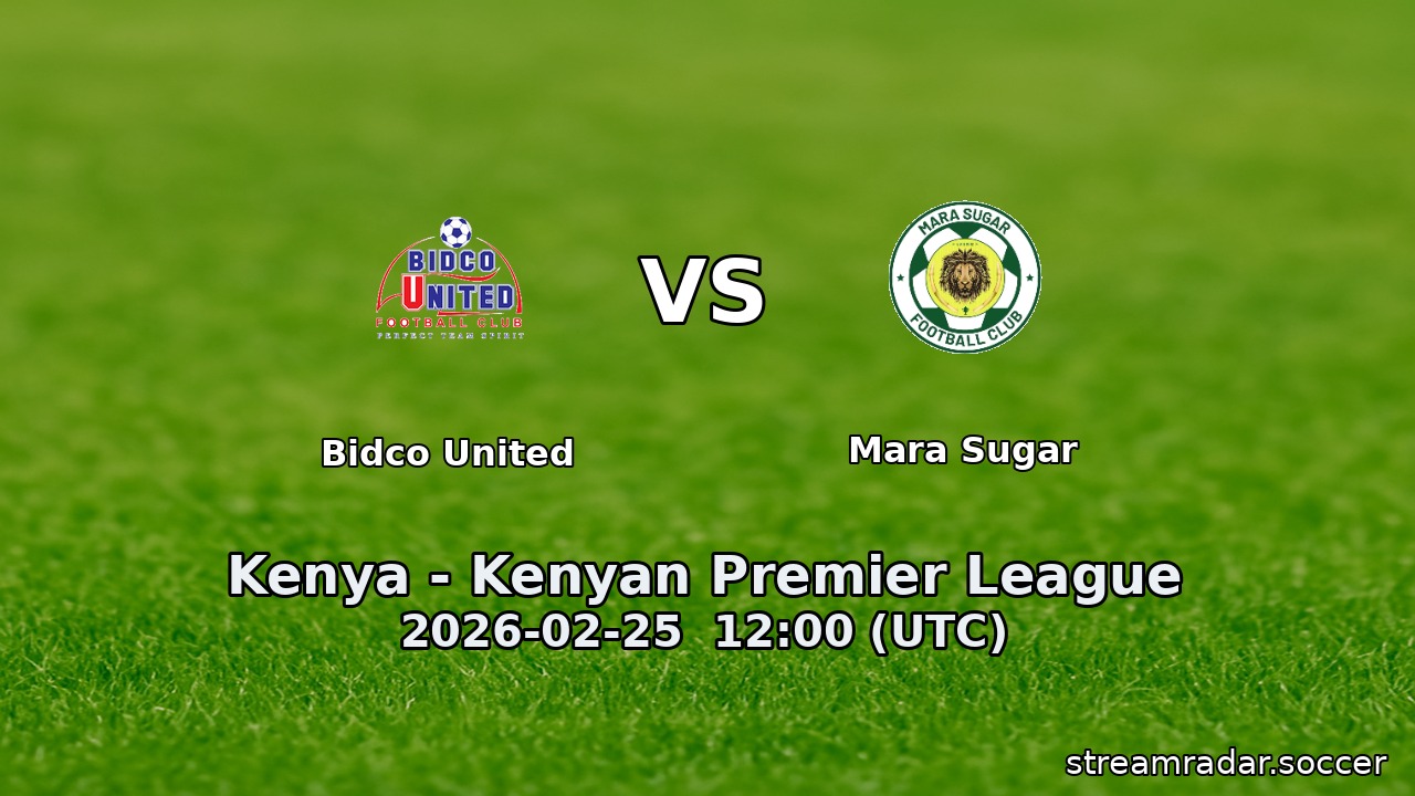 Bidco United vs Mara Sugar