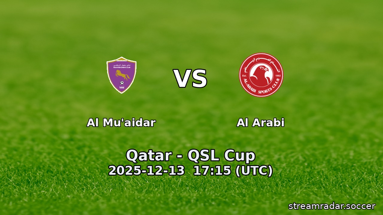 Al Mu'aidar vs Al Arabi