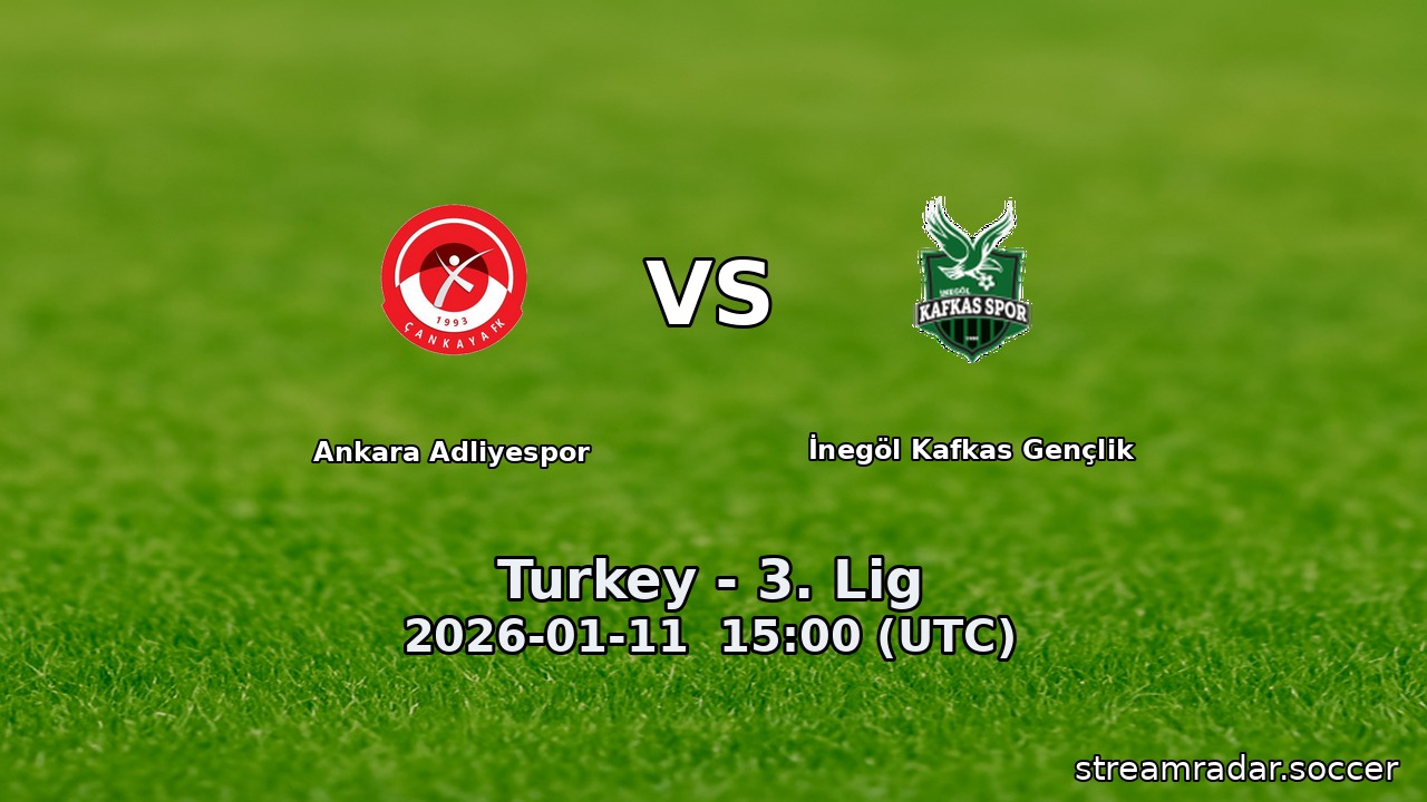 Ankara Adliyespor vs İnegöl Kafkas Gençlik