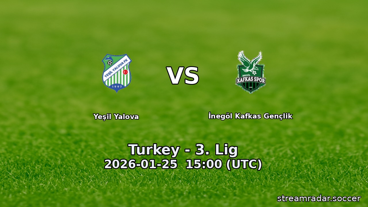 Yeşil Yalova vs İnegöl Kafkas Gençlik