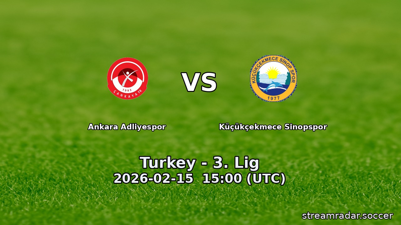 Ankara Adliyespor vs Küçükçekmece Sinopspor