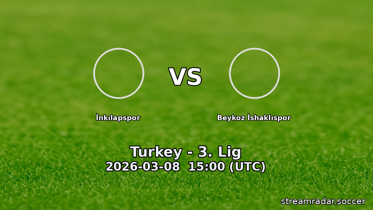İnkılapspor vs Beykoz İshaklıspor