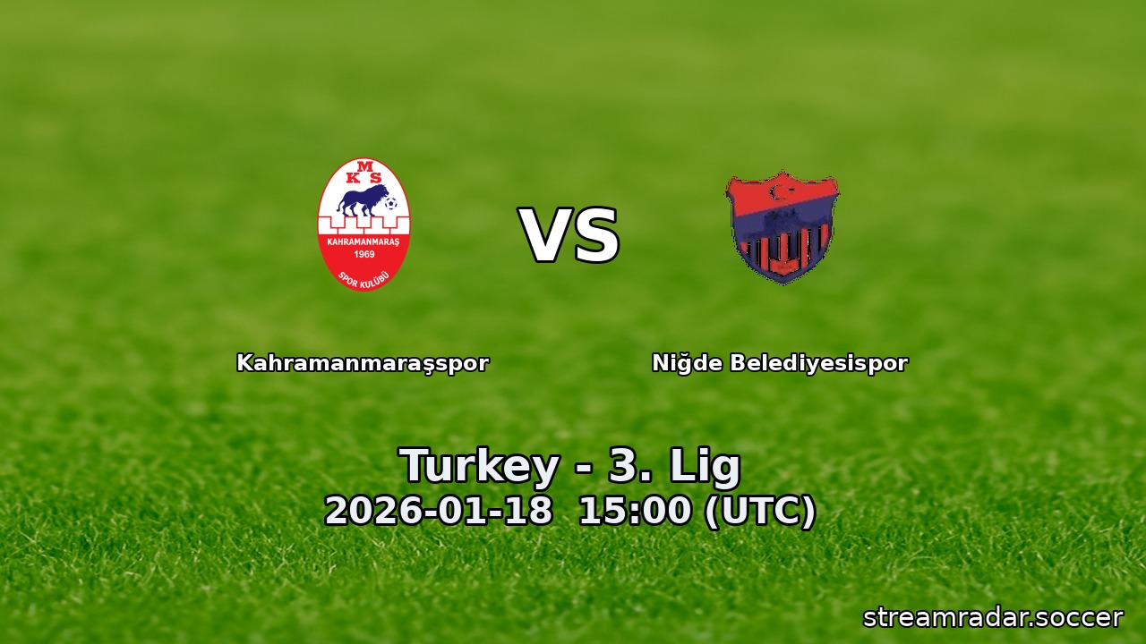 Kahramanmaraşspor vs Niğde Belediyesispor
