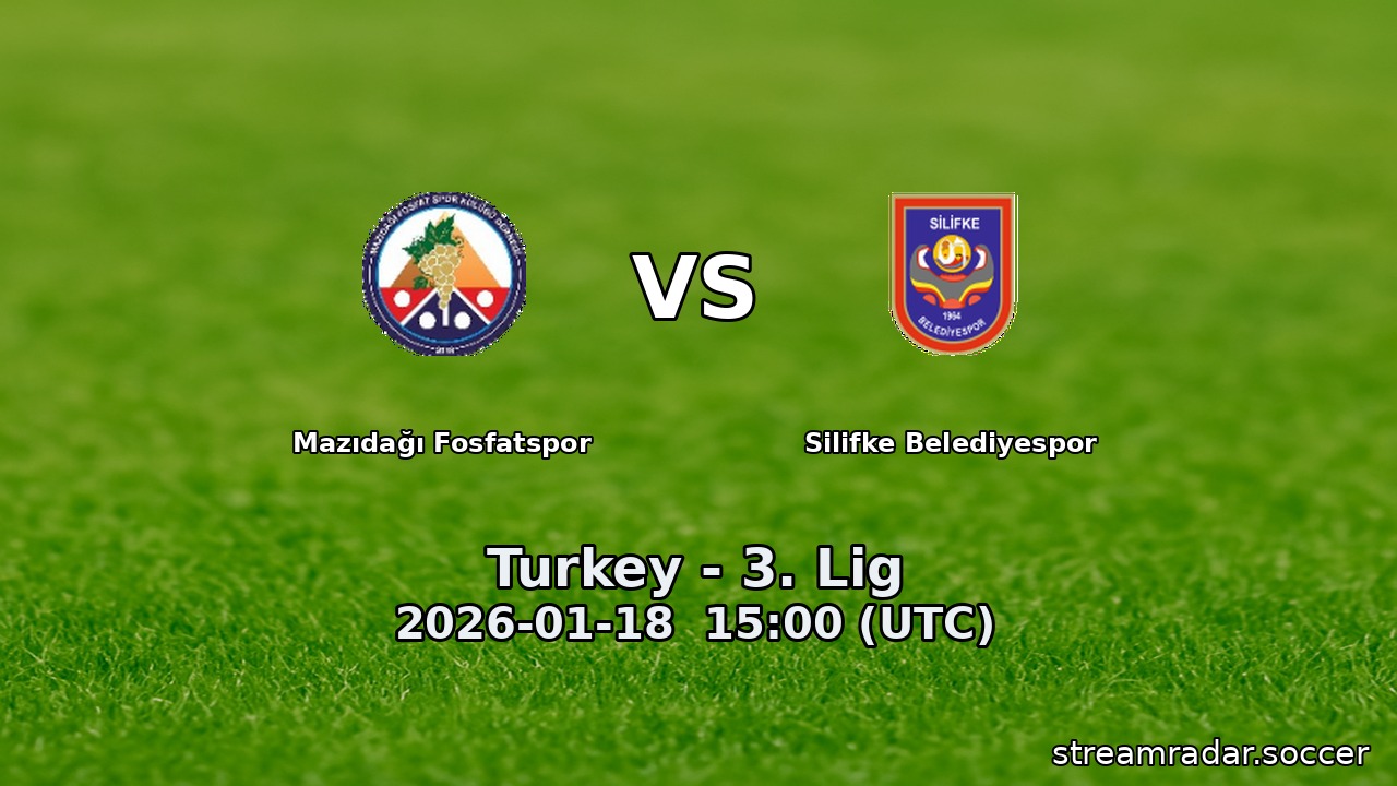 Mazıdağı Fosfatspor vs Silifke Belediyespor
