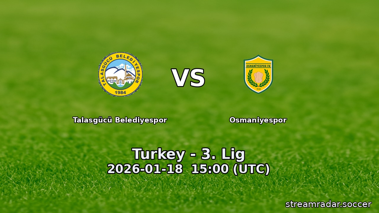 Talasgücü Belediyespor vs Osmaniyespor