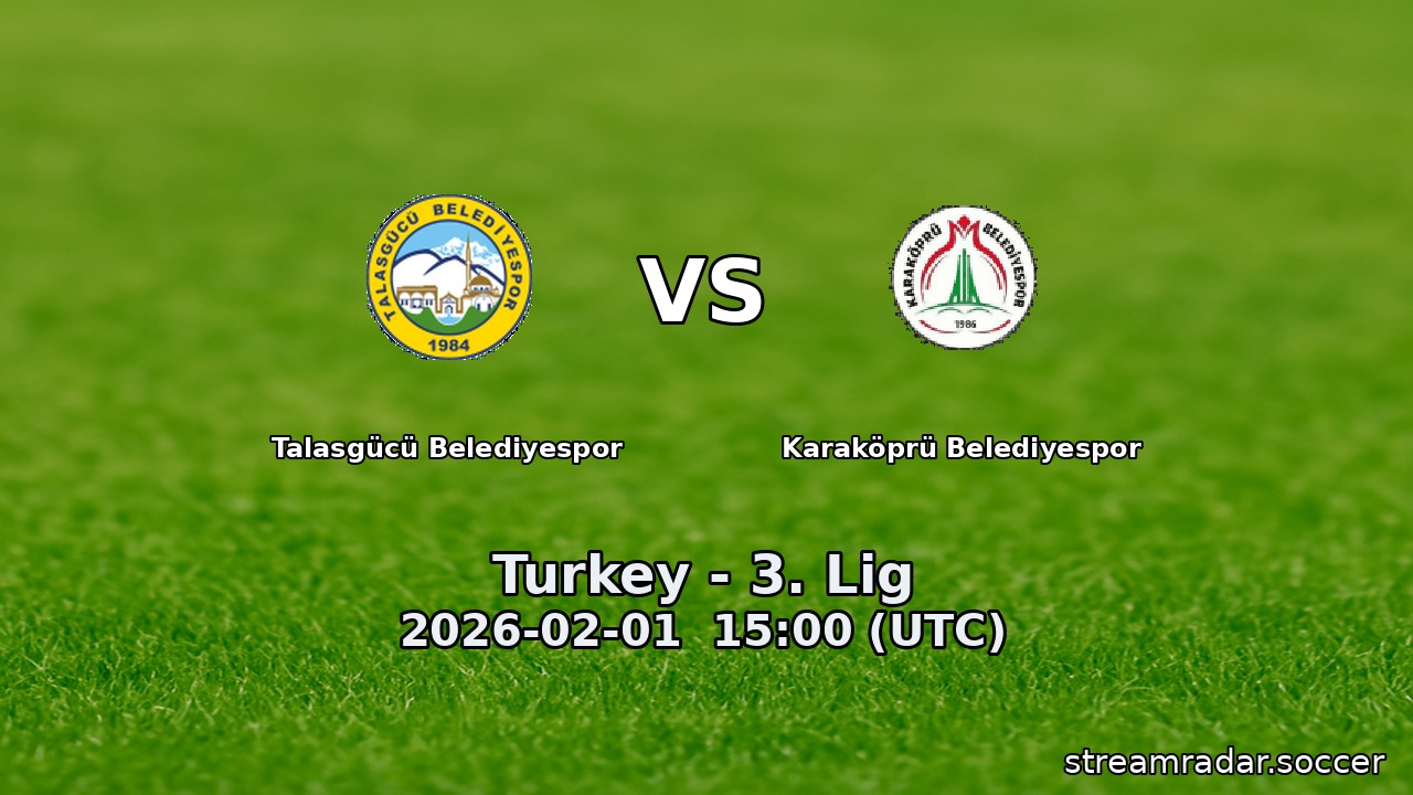 Talasgücü Belediyespor vs Karaköprü Belediyespor