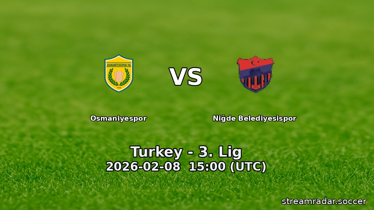 Osmaniyespor vs Niğde Belediyesispor