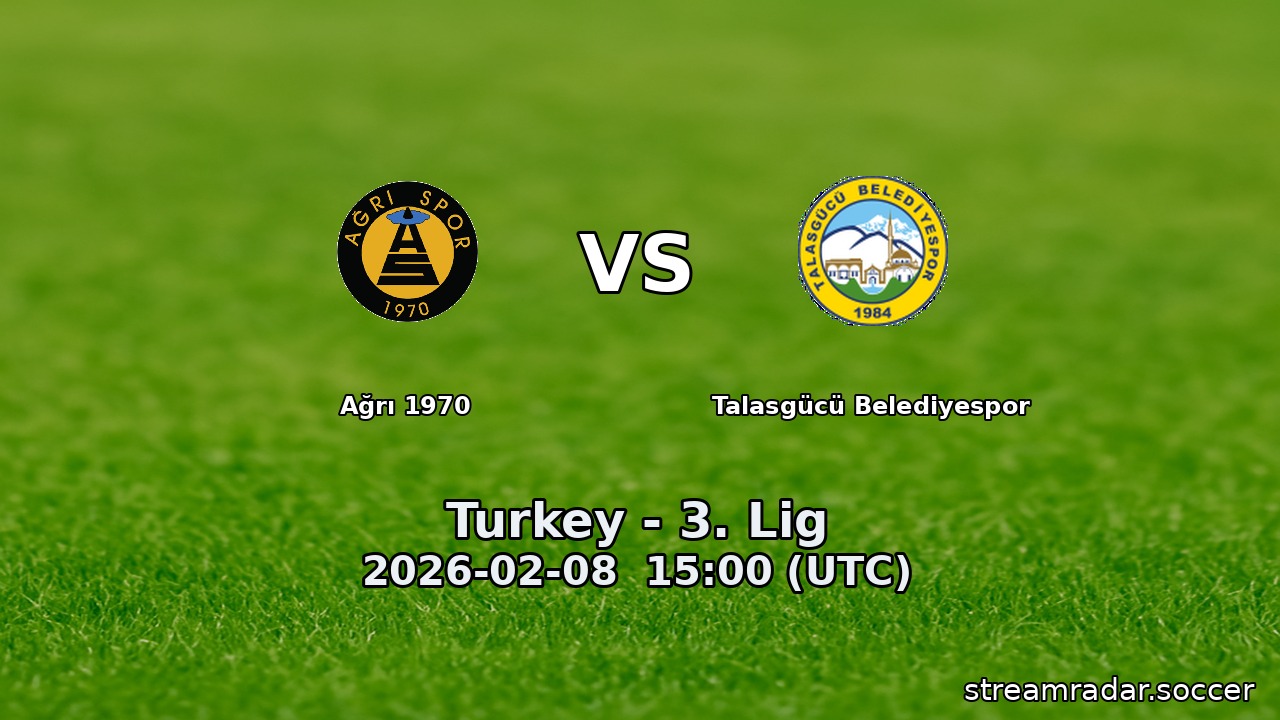 Ağrı 1970 vs Talasgücü Belediyespor