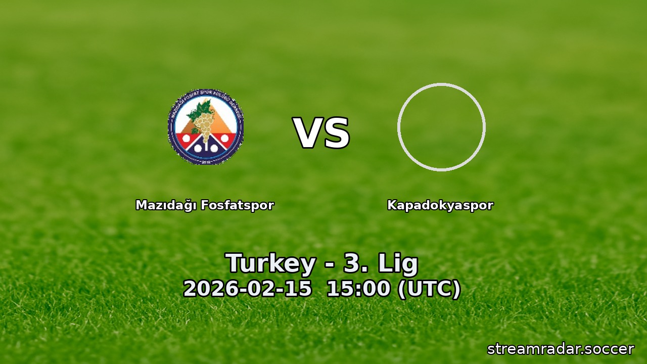 Mazıdağı Fosfatspor vs Kapadokyaspor