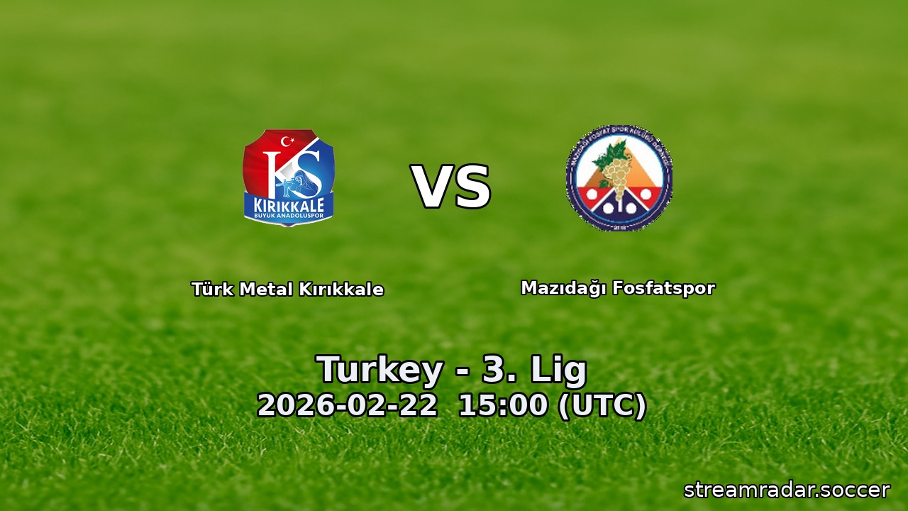 Türk Metal Kırıkkale vs Mazıdağı Fosfatspor