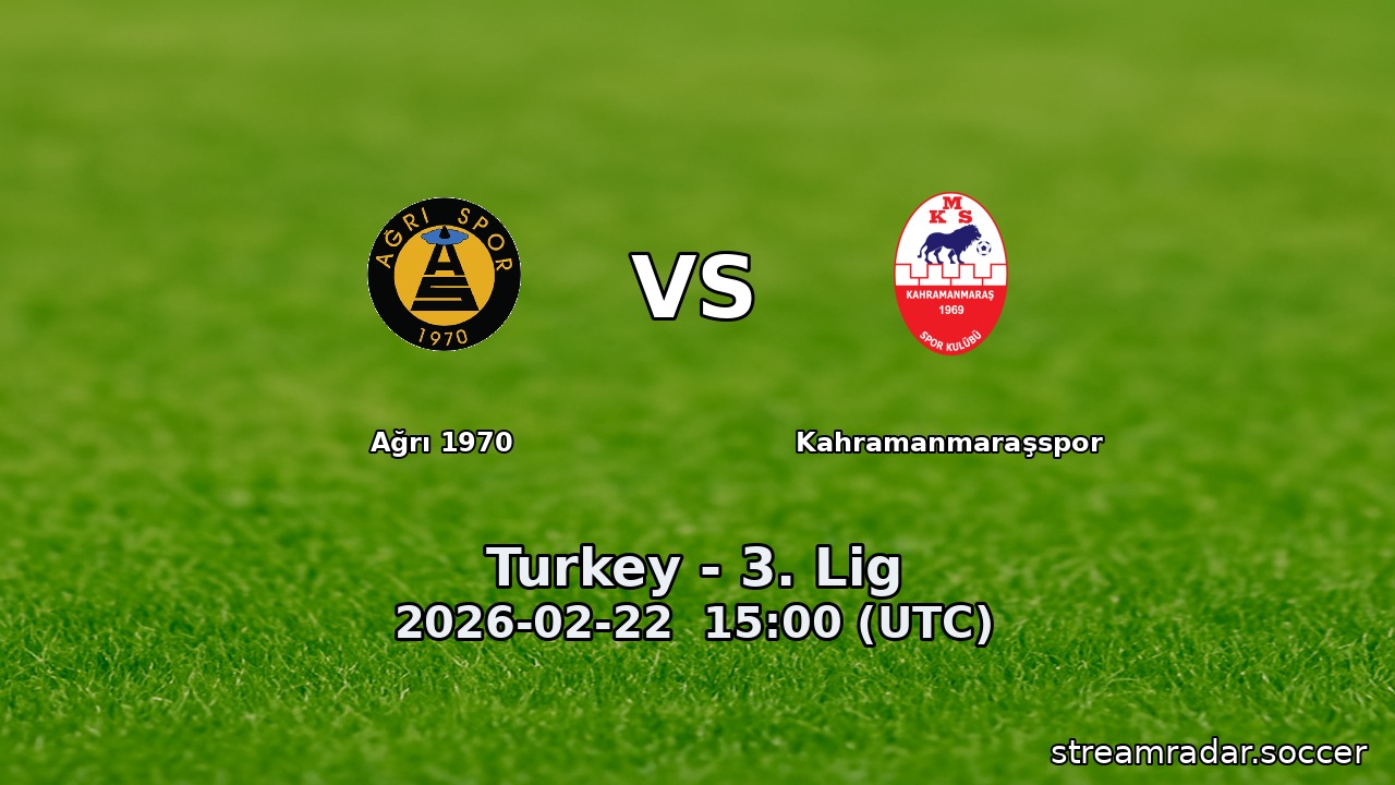 Ağrı 1970 vs Kahramanmaraşspor