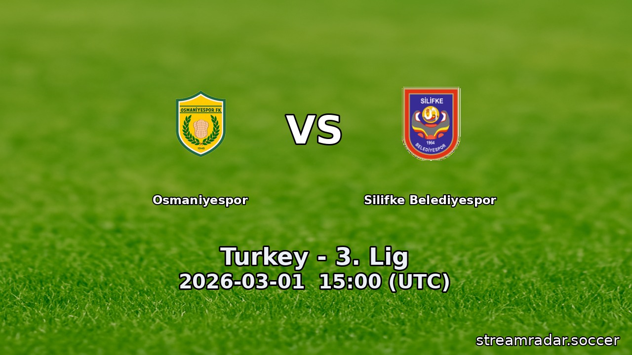 Osmaniyespor vs Silifke Belediyespor