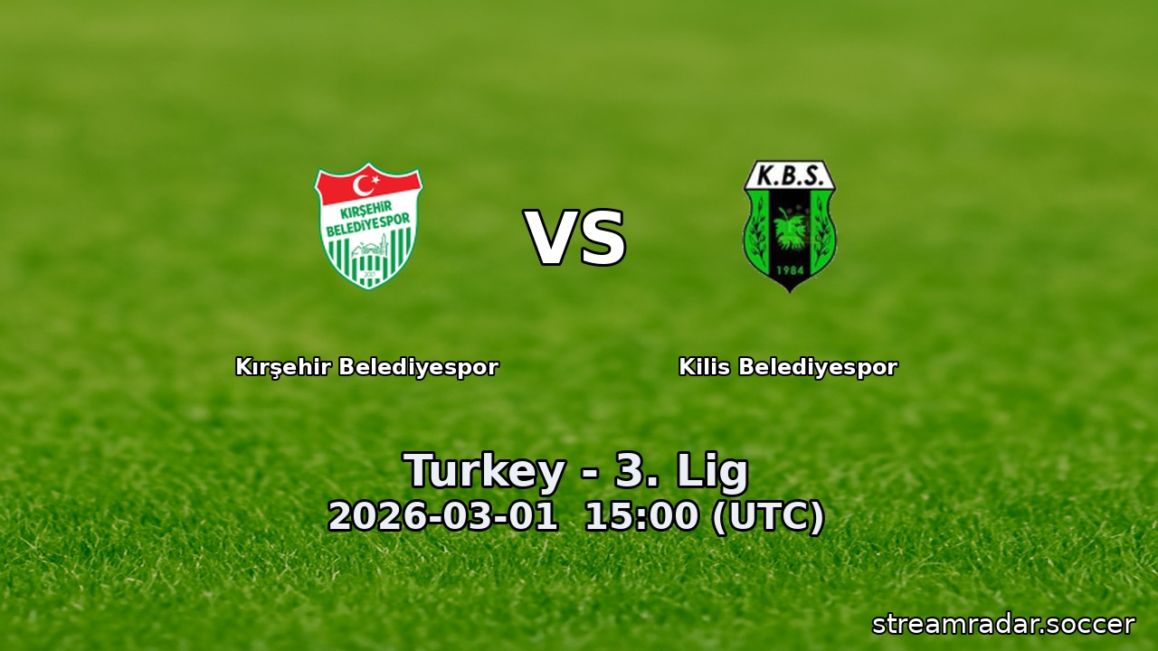 Kırşehir Belediyespor vs Kilis Belediyespor