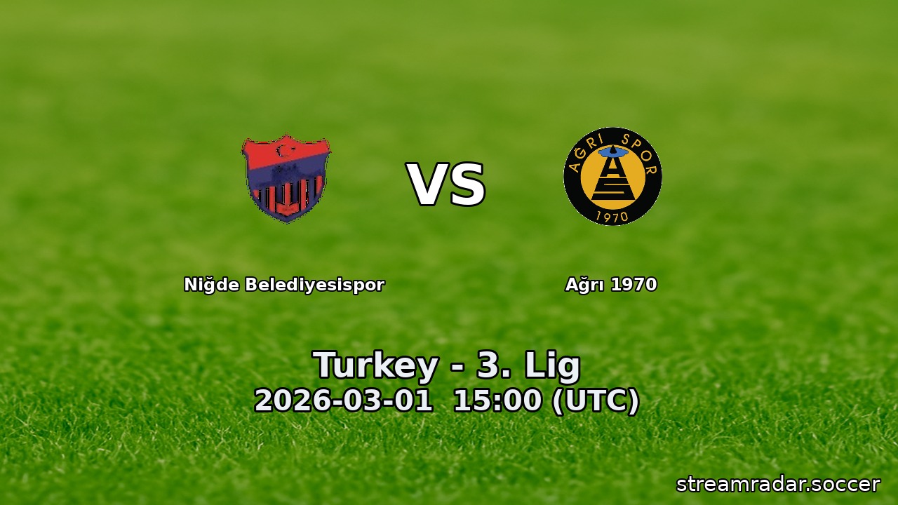Niğde Belediyesispor vs Ağrı 1970