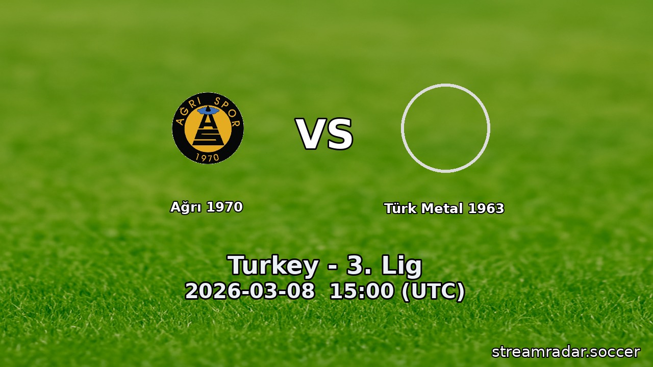 Ağrı 1970 vs Türk Metal 1963