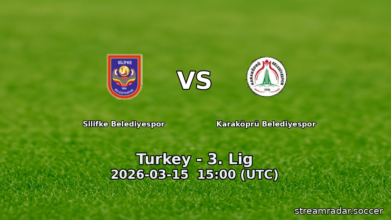 Silifke Belediyespor vs Karaköprü Belediyespor