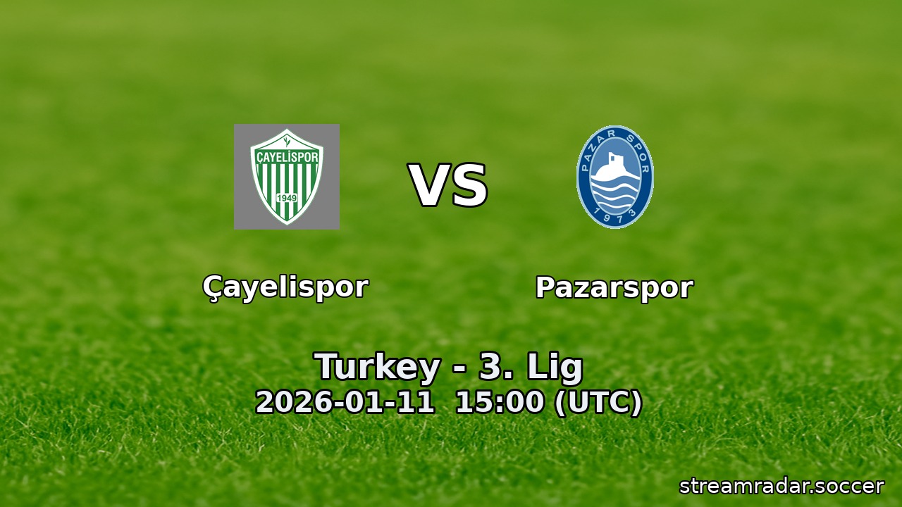 Çayelispor vs Pazarspor