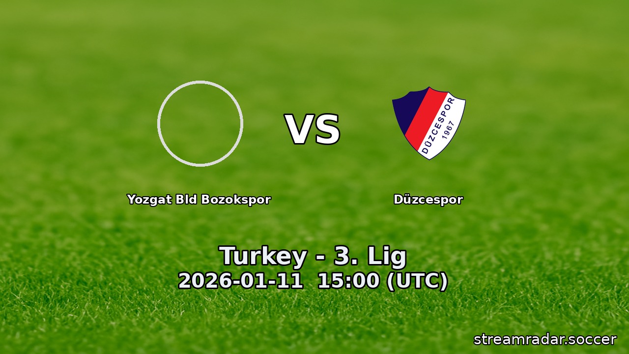 Yozgat Bld Bozokspor vs Düzcespor