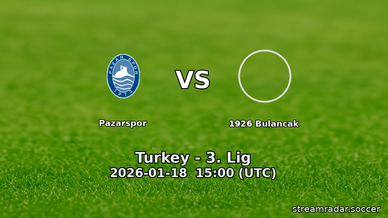 Pazarspor vs 1926 Bulancak