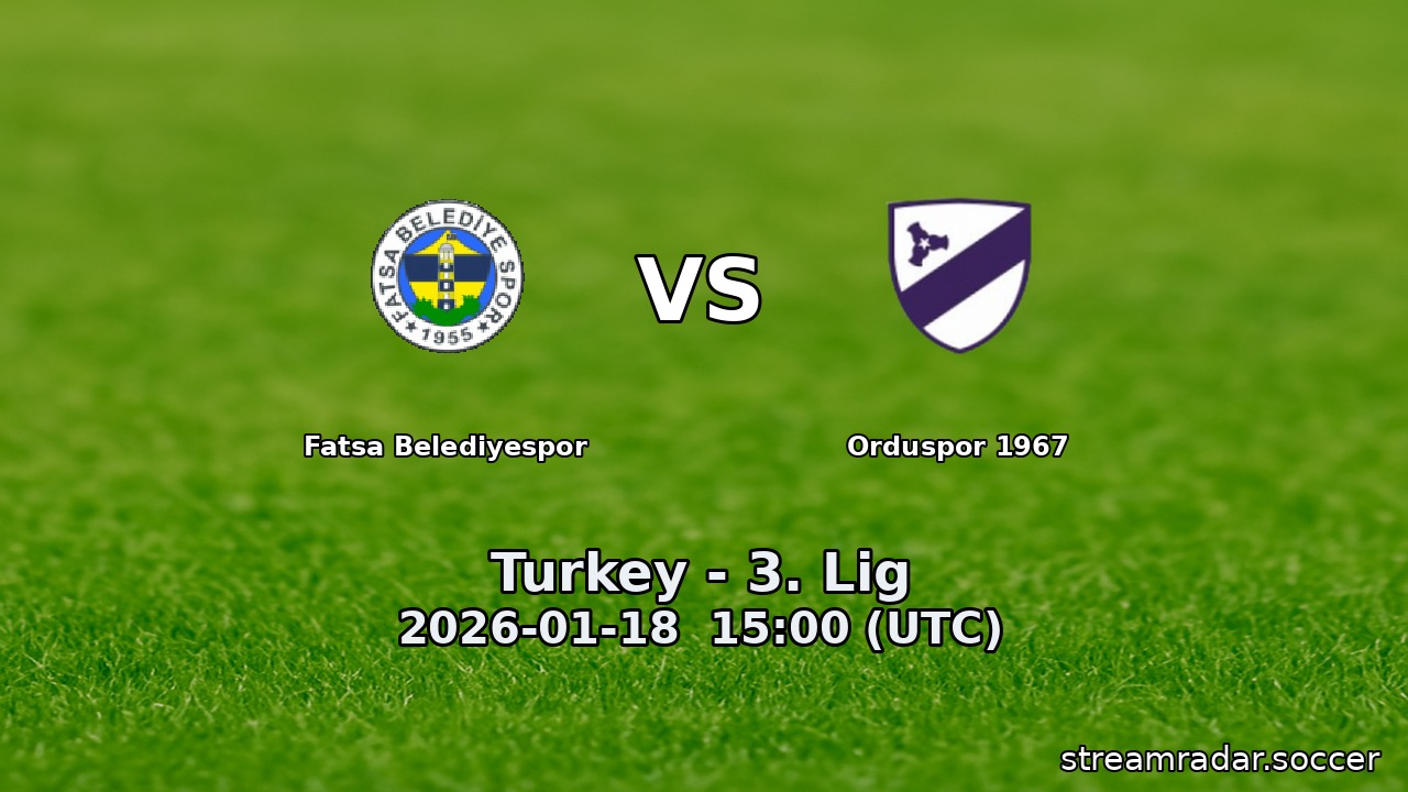 Fatsa Belediyespor vs Orduspor 1967