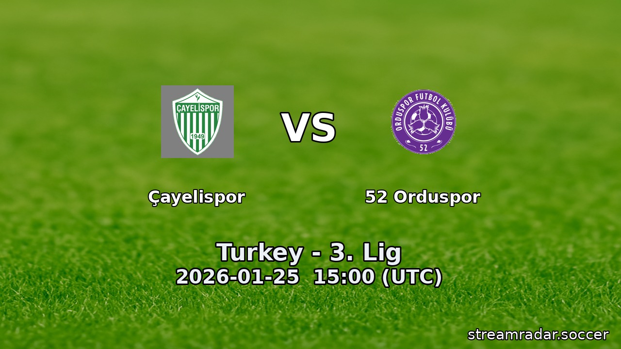 Çayelispor vs 52 Orduspor