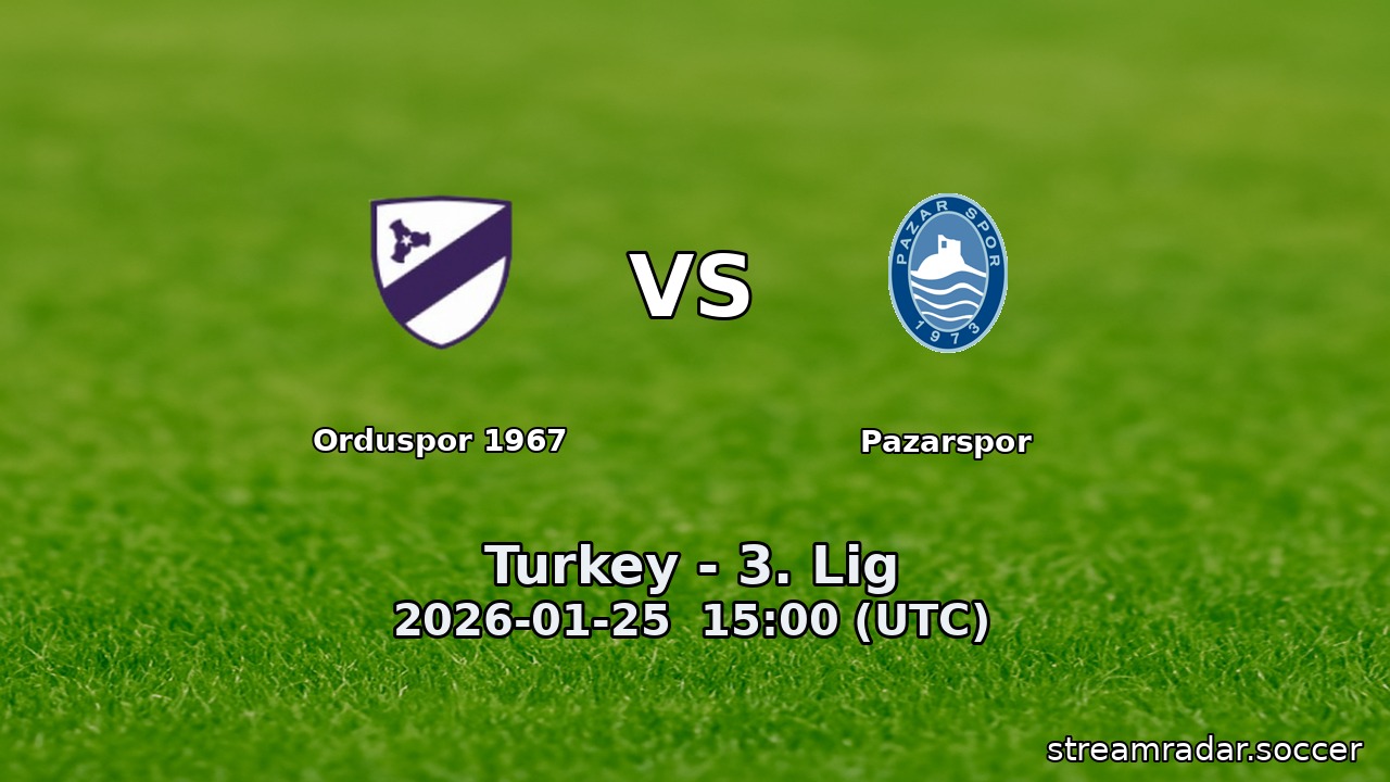 Orduspor 1967 vs Pazarspor