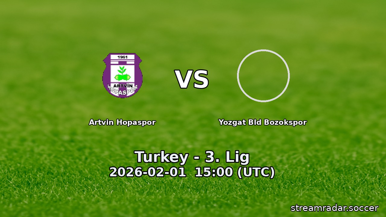 Artvin Hopaspor vs Yozgat Bld Bozokspor