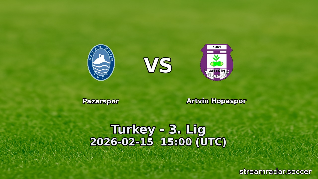 Pazarspor vs Artvin Hopaspor