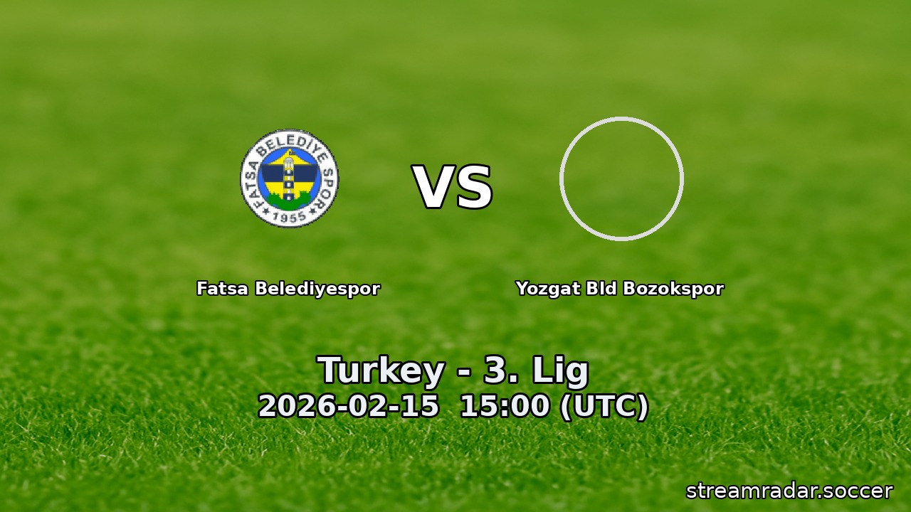 Fatsa Belediyespor vs Yozgat Bld Bozokspor