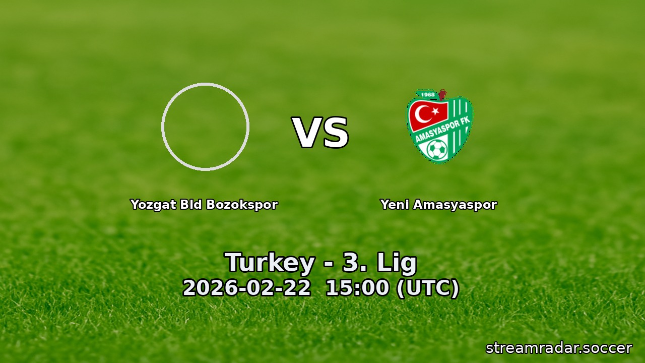 Yozgat Bld Bozokspor vs Yeni Amasyaspor