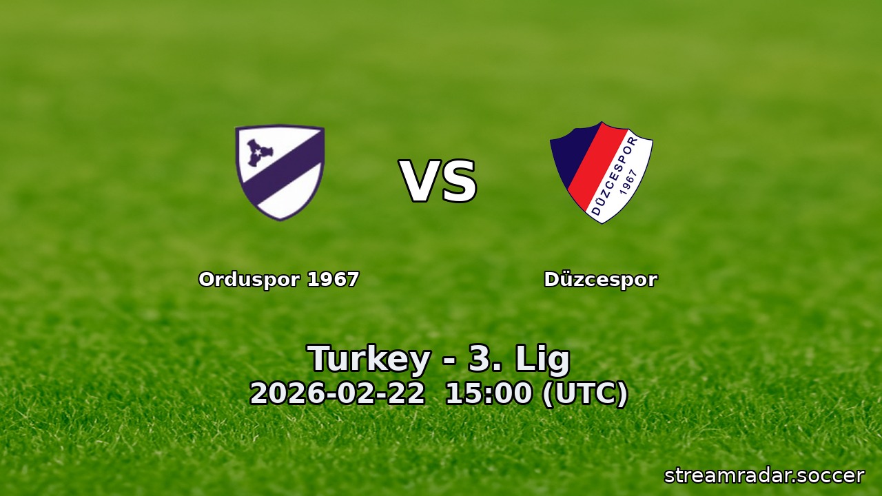 Orduspor 1967 vs Düzcespor