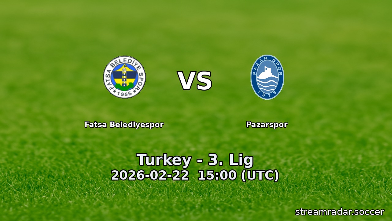 Fatsa Belediyespor vs Pazarspor